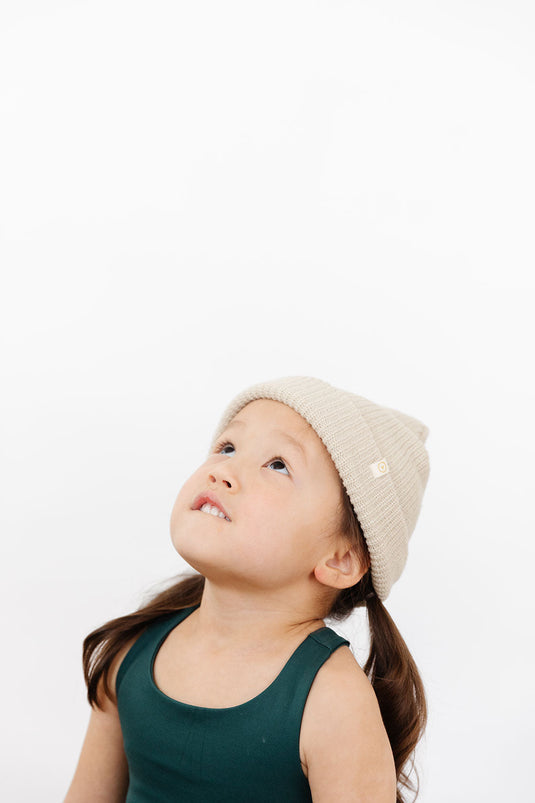 Waffle Knit Beanie - Cream