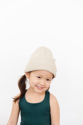 Waffle Knit Beanie - Cream