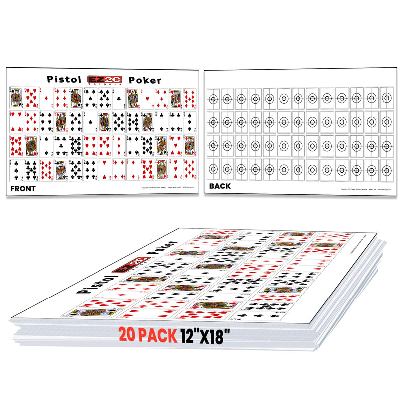 Load image into Gallery viewer, 20 EZ2C Pistol Poker Paper Shooting Targets 12"x18" 20 pack USA MADE
