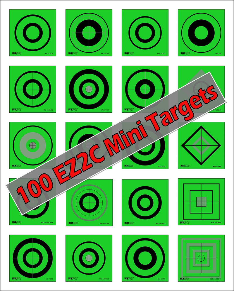 Load image into Gallery viewer, 100 EZ2C Mini Shooting Targets, Bright Fluorescent Self-Adhesive 3.5" x 3.5" USA MADE (Pack of 100)
