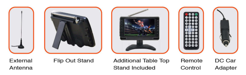 Load image into Gallery viewer, Naxa 9" Portable 12 Volt TV &amp; Digital Multimedia Player
