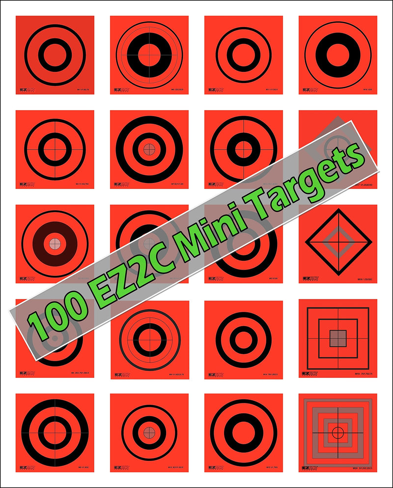 Load image into Gallery viewer, 100 EZ2C Mini Shooting Targets, Bright Fluorescent Self-Adhesive 3.5" x 3.5" USA MADE (Pack of 100)
