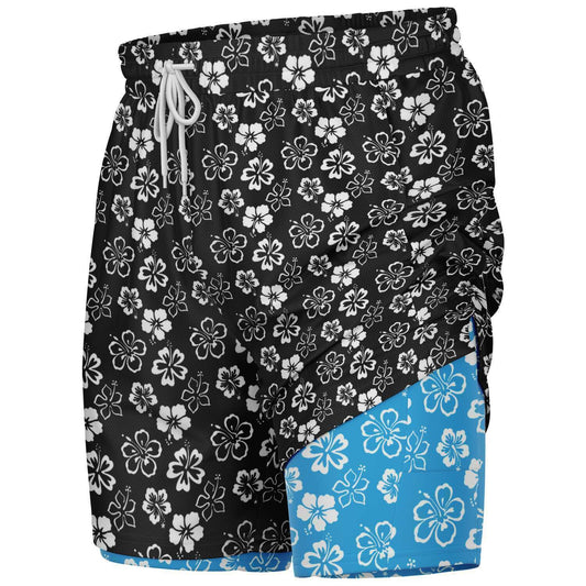 Rad Palm Black Aloha Men's 2-in-1 Shorts