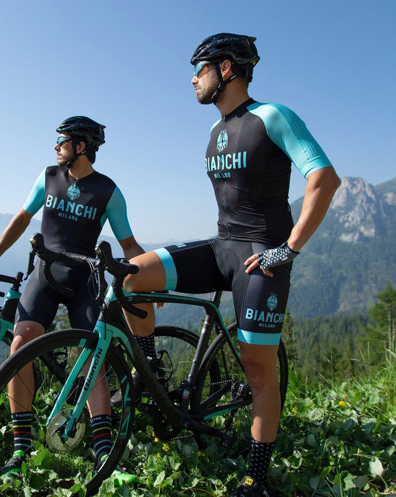 Load image into Gallery viewer, Bianchi Milano VALCONCA1 AERO Men&#39;s Black Turquoise Jersey
