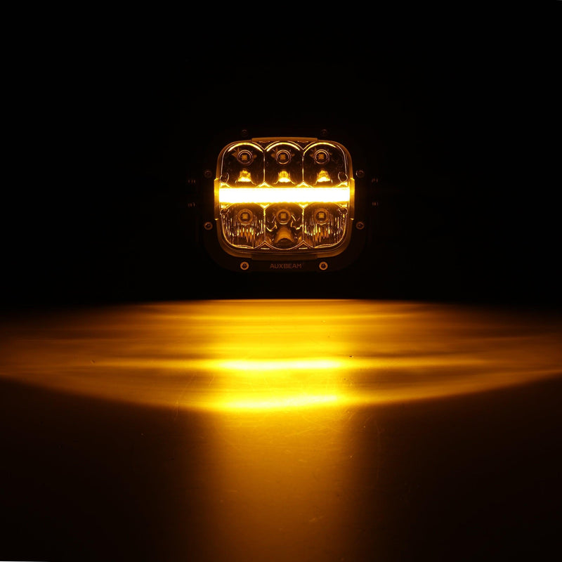 Load image into Gallery viewer, XP-ULTRA Series 5 Inch 132W 15600LM White/Amber LED Pods Driving Light with Amber DRL
