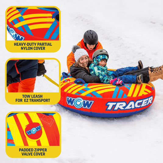 WOW Watersports Tracer Snow Tube Towable for Summer and Winter Action