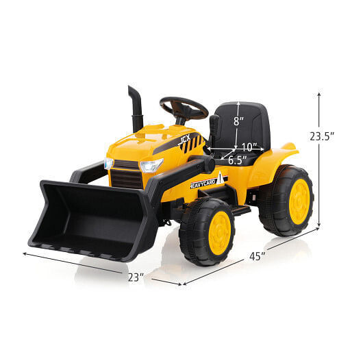 Load image into Gallery viewer, Adjustable Digging Bucket Ride-On Excavator for Kids - 12V Yellow
