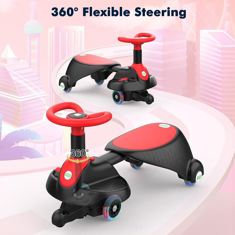 Load image into Gallery viewer, Adjustable Length Kids&#39; Car Ride with Light-Up Wheels and Rechargeable Battery
