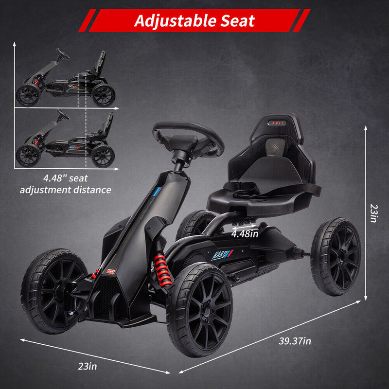 Load image into Gallery viewer, Adjustable Seat 4-Wheel Pedal Go Kart for Kids with Safety Belt
