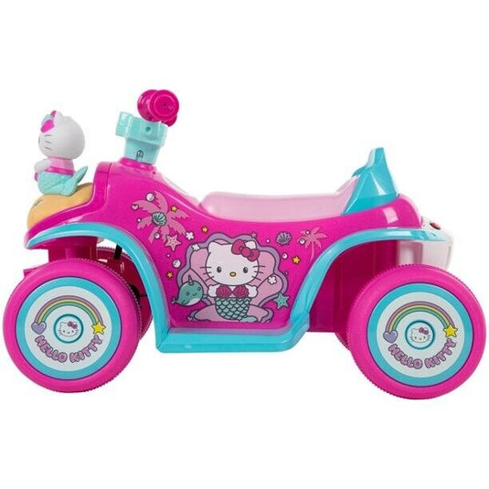 Adorable Pink Hello Kitty 4 Wheeler Electric Ride-On Car with Bubble Blowing Feature for Girls