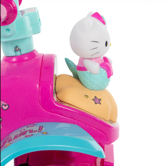 Adorable Pink Hello Kitty 4 Wheeler Electric Ride-On Car with Bubble Blowing Feature for Girls