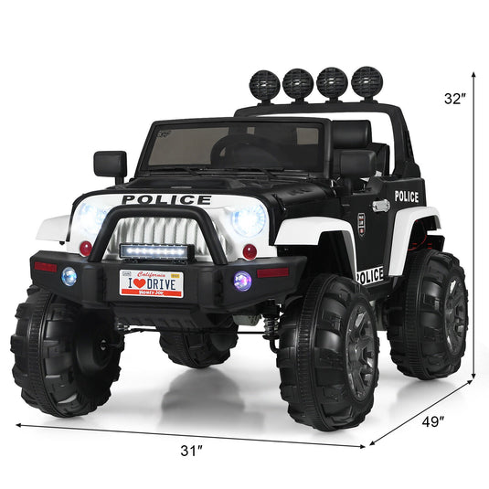 Adventure-Ready 12V Kids Ride On Truck with RC Control, Spring Suspension, Lights, Music, and Trunk