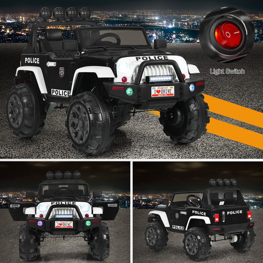 Adventure-Ready 12V Kids Ride On Truck with RC Control, Spring Suspension, Lights, Music, and Trunk