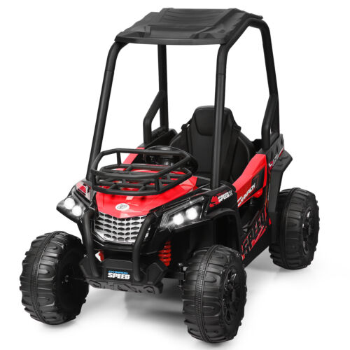 Load image into Gallery viewer, Adventure-Ready 12V Off-Road UTV Truck for Kids with RC Control, MP3 Player, and Lights - Red
