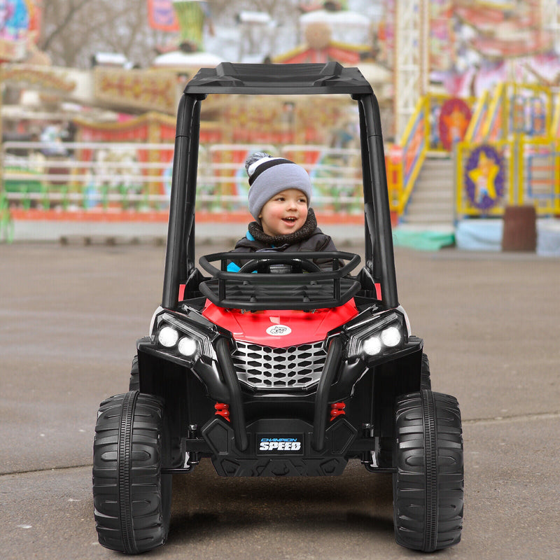 Load image into Gallery viewer, Adventure-Ready 12V Off-Road UTV Truck for Kids with RC Control, MP3 Player, and Lights - Red
