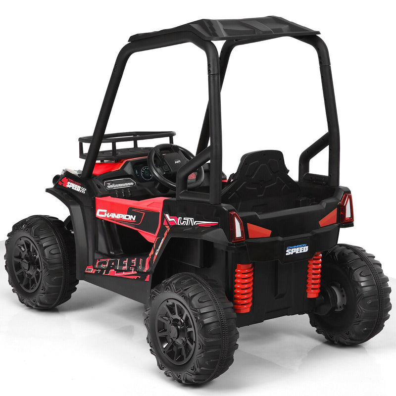 Load image into Gallery viewer, Adventure-Ready 12V Off-Road UTV Truck for Kids with RC Control, MP3 Player, and Lights - Red

