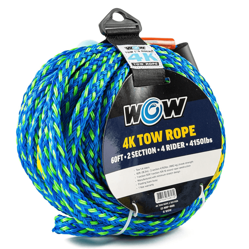 Load image into Gallery viewer, WOW Watersports 60ft 4-Rider 4K Tow Rope with 2 Sections
