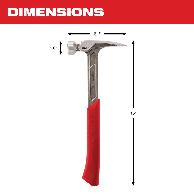 Load image into Gallery viewer, Milwaukee 48-22-9022 22 oz Milled Face Framing Hammer
