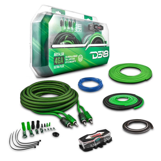 4-GA Amplifier Installation Kit - GREEN