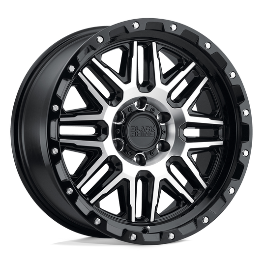 Black Rhino Hard Alloys Alamo Gloss Black W/ Machined Face & Stainless Bolts