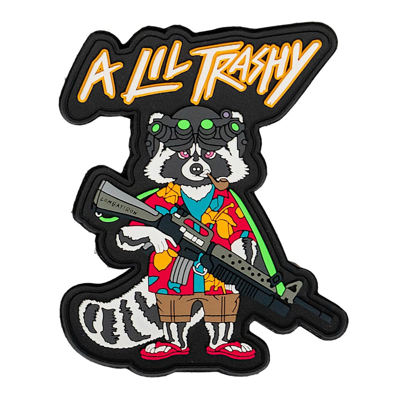 Load image into Gallery viewer, A Lil Trashy Tactical Racoon PVC Patch
