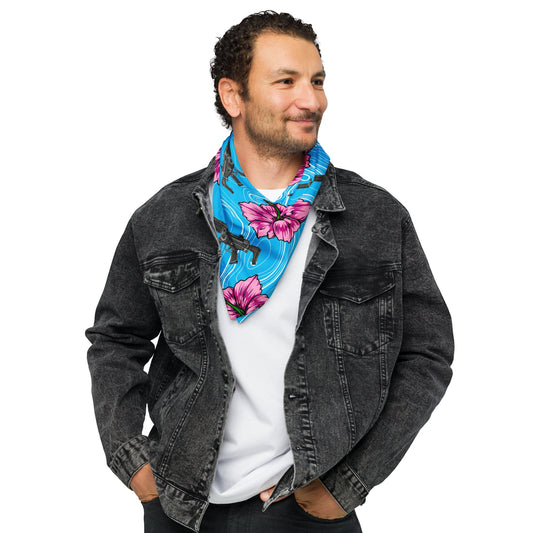 High Capacity Hibiscus Blue Bandana