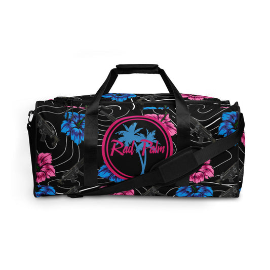Rad Palm High Capacity Hibiscus Black Duffle bag