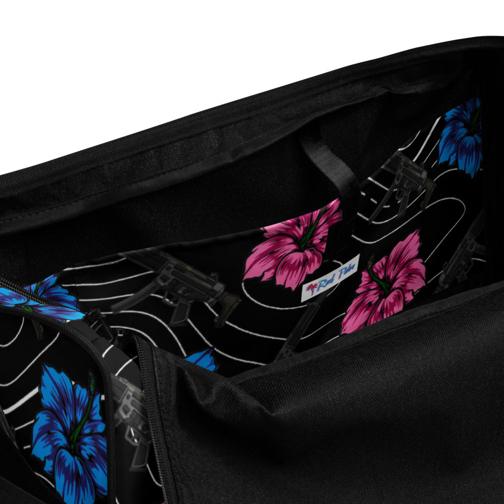 Rad Palm High Capacity Hibiscus Black Duffle bag