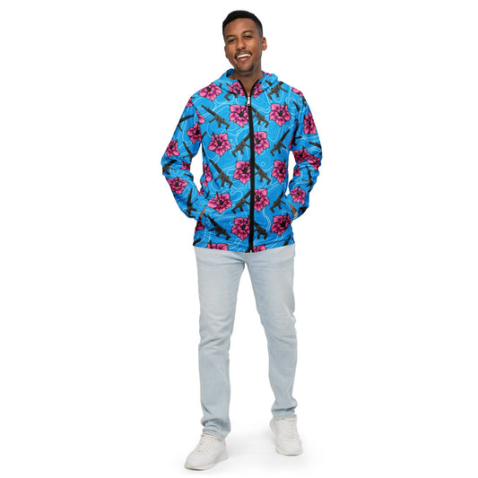 Rad Palm High Capacity Hibiscus Blue Men’s Windbreaker