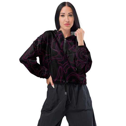Rad Palm Dark Neon Women’s Cropped Windbreaker