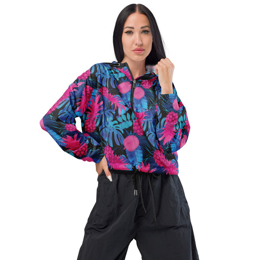 Rad Palm Pineapple Express Women’s Cropped Windbreaker