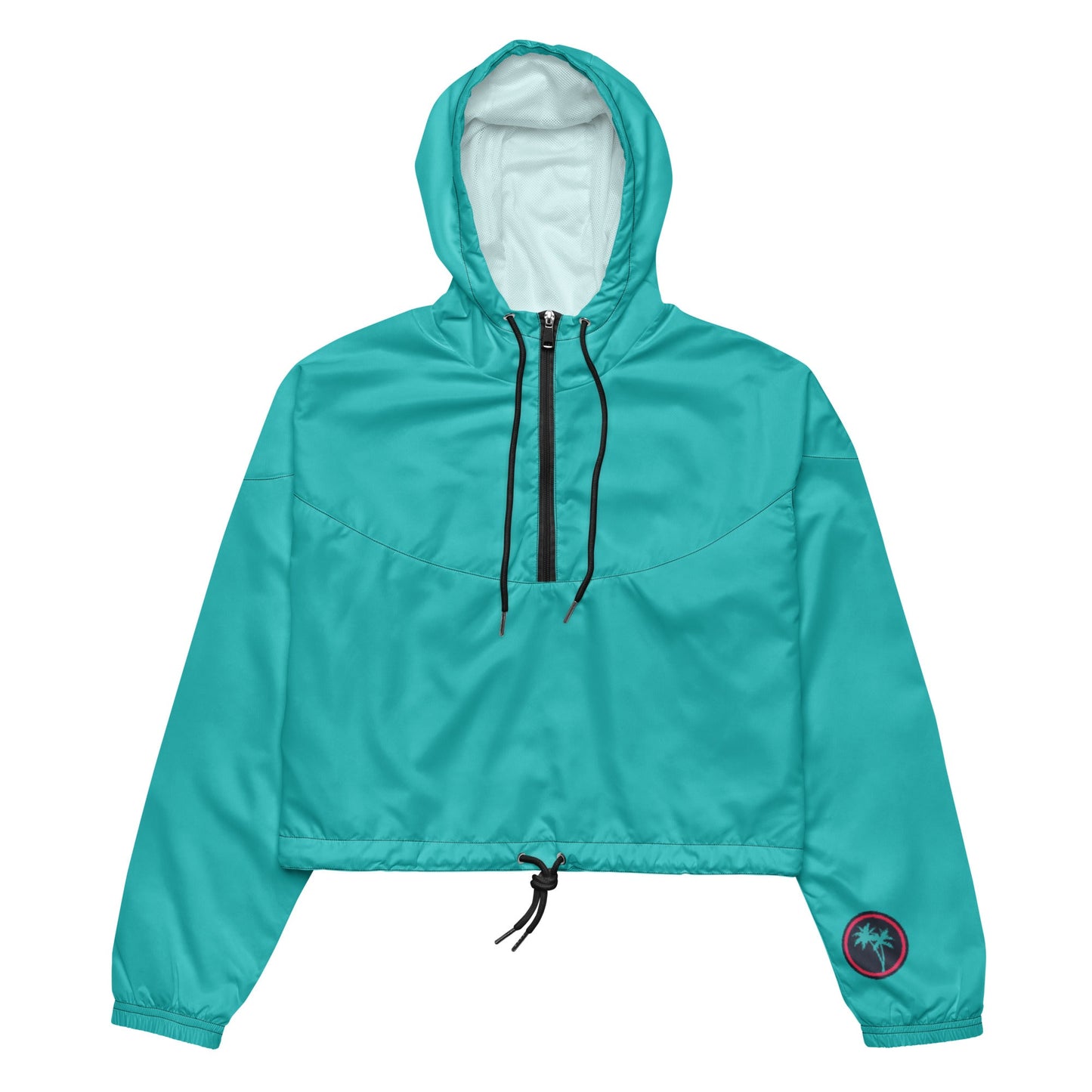 Rad Palm Teal Women’s Cropped Windbreaker