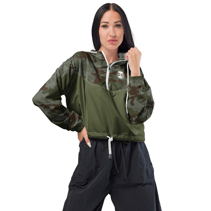 Load image into Gallery viewer, Athleisure Cropped Windbreaker | TerraVerde Camo
