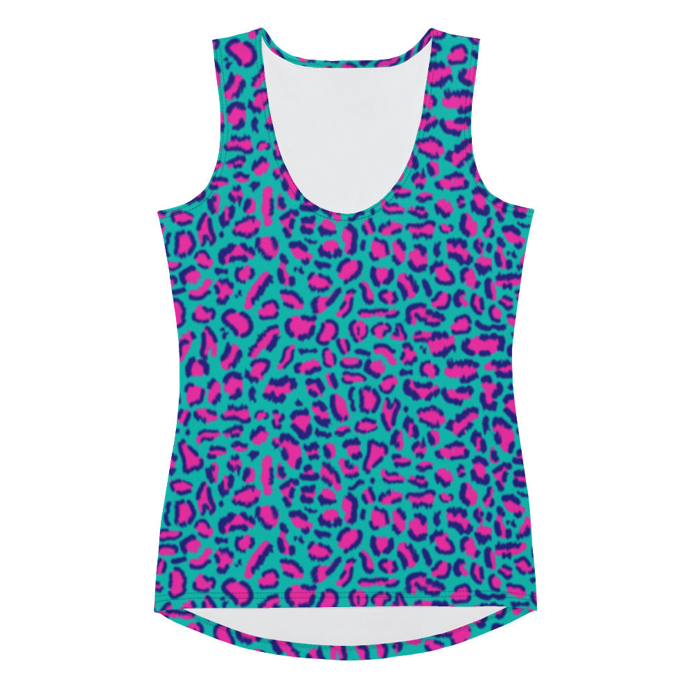 Rad Palm Neon Leopard Tank Top