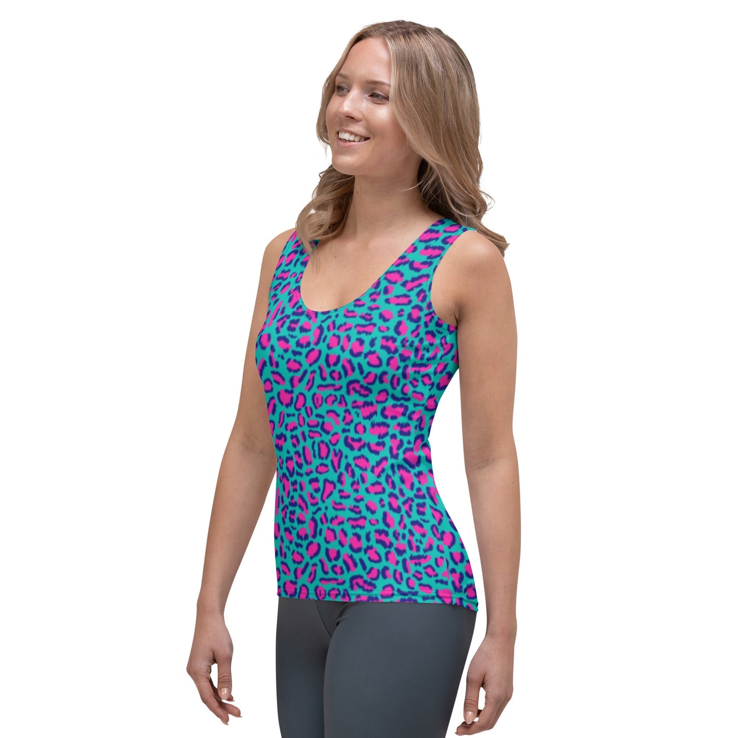 Rad Palm Neon Leopard Tank Top