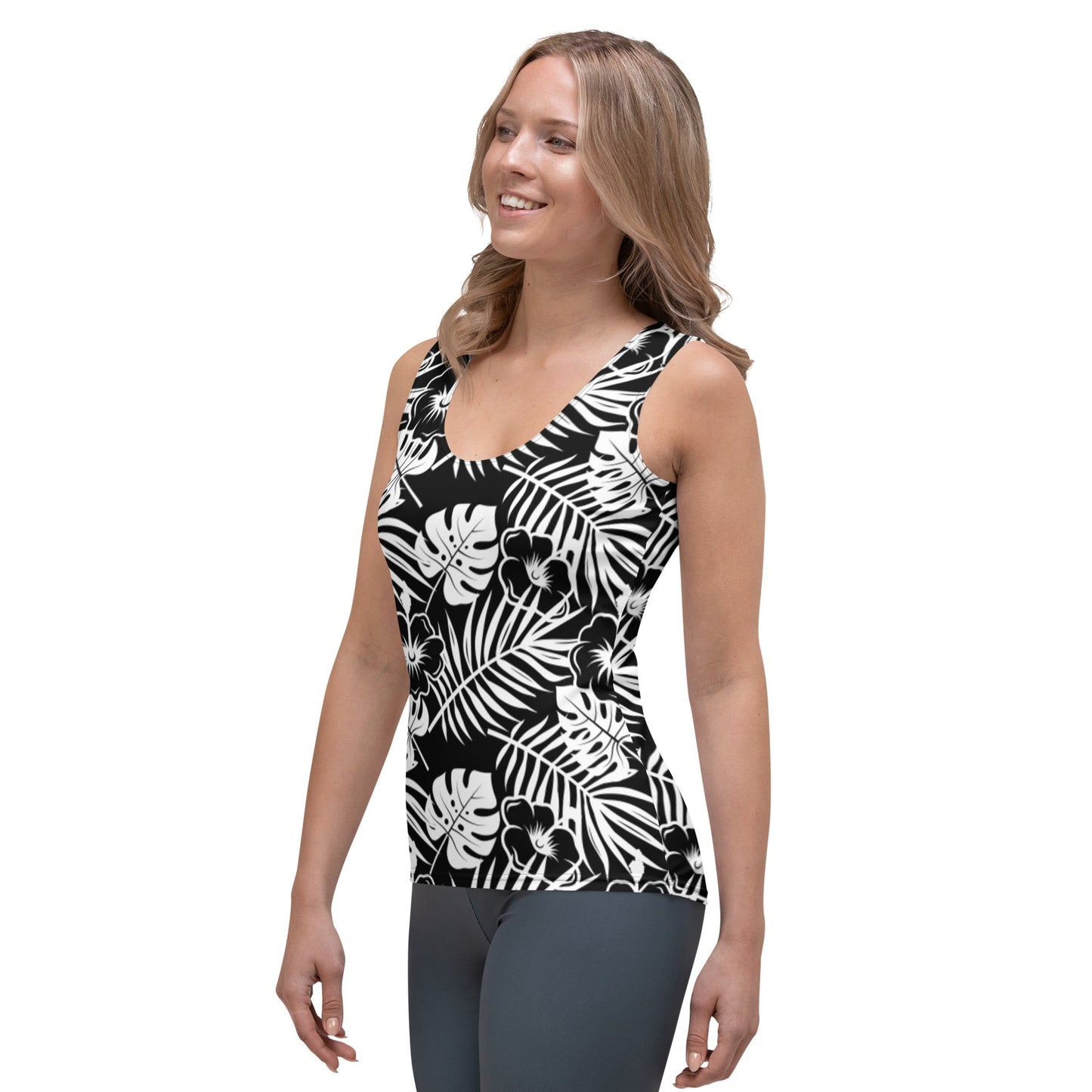 Rad Palm BLK WHT Tank Top