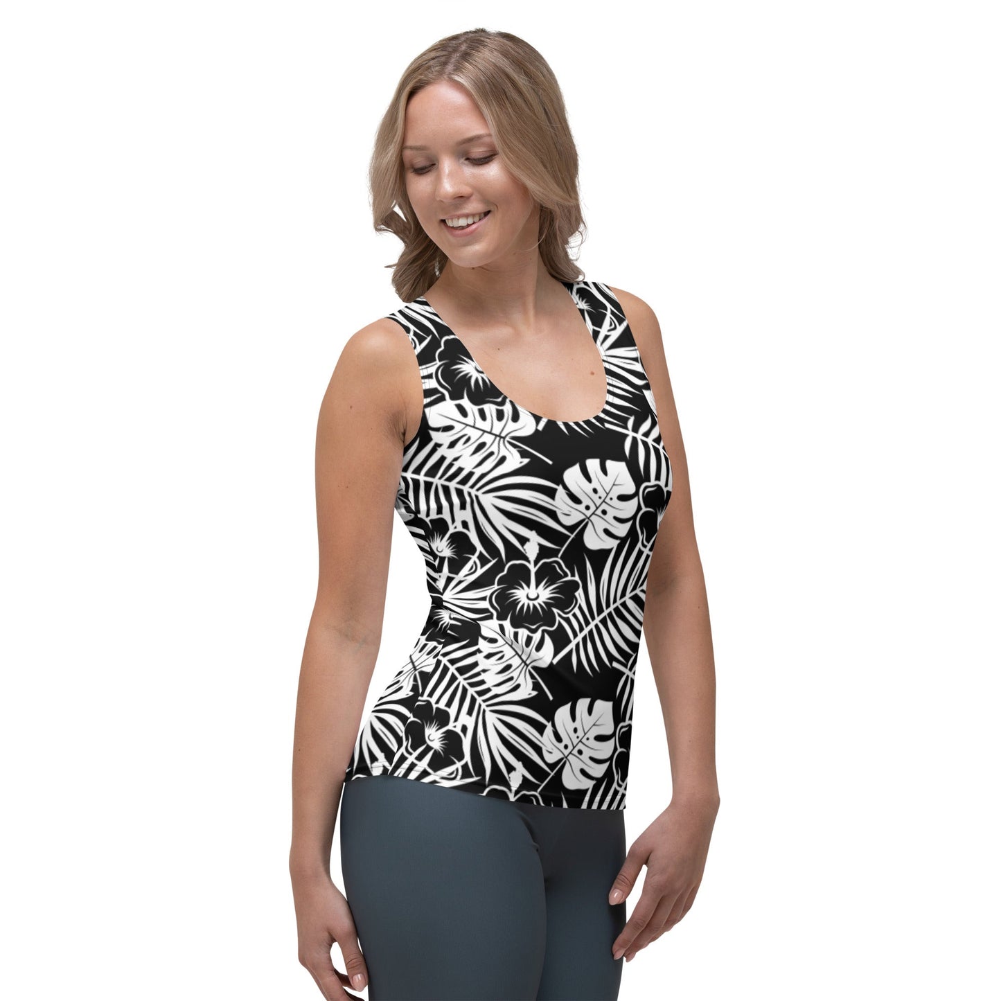 Rad Palm BLK WHT Tank Top