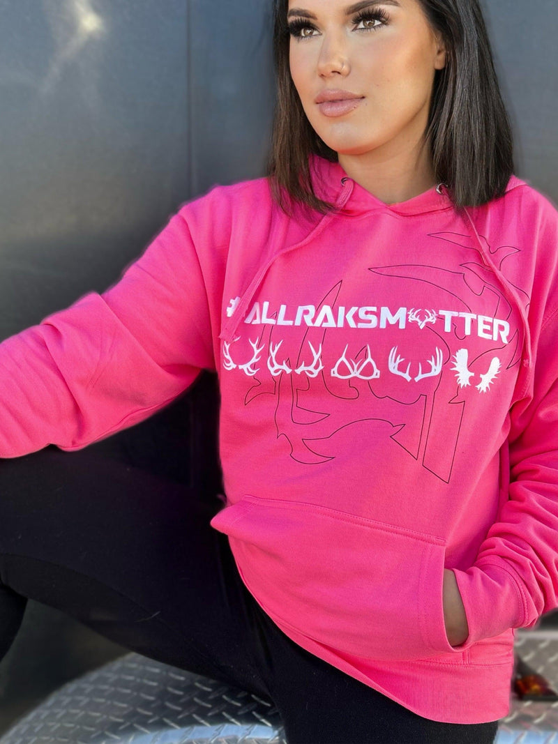 Load image into Gallery viewer, All Raks Matter ™ Neon Pink Boobies Hoodie
