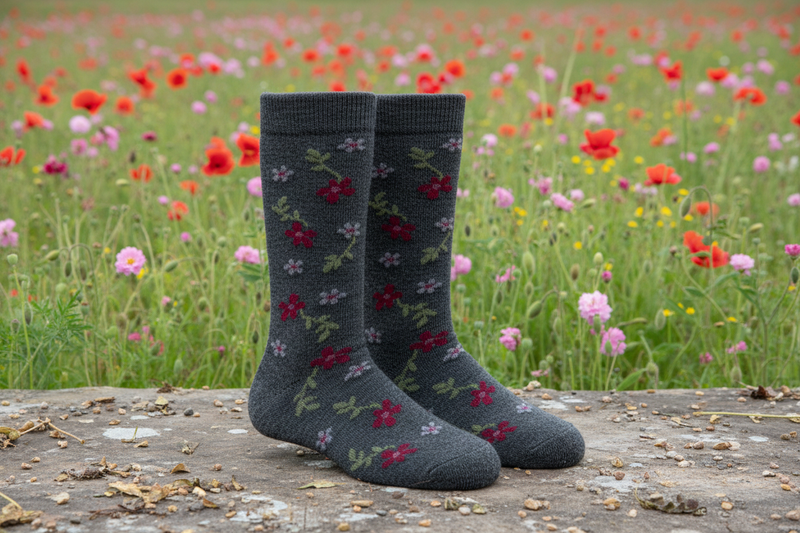 Load image into Gallery viewer, Alpaca Flower Socks
