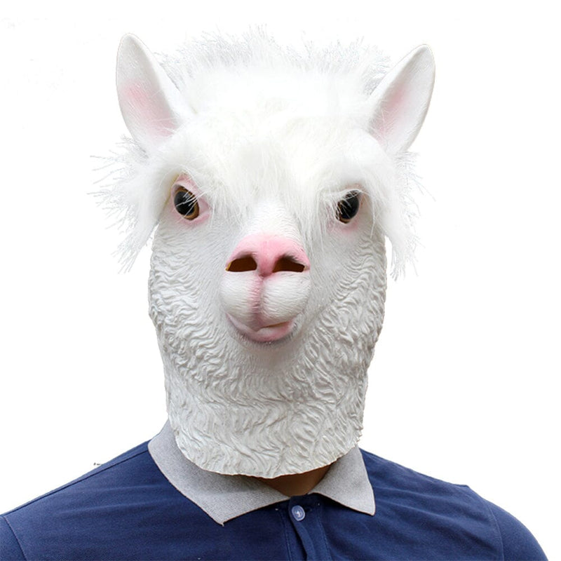 Load image into Gallery viewer, Alpaca Head Latex Party Mask
