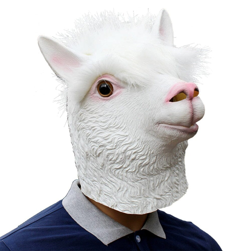 Load image into Gallery viewer, Alpaca Head Latex Party Mask
