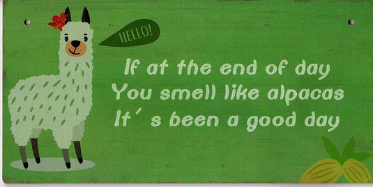Alpaca Home Decor Wooden Plaque