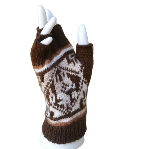 Load image into Gallery viewer, Alpaca Inca Patterned Fingerless Gloves
