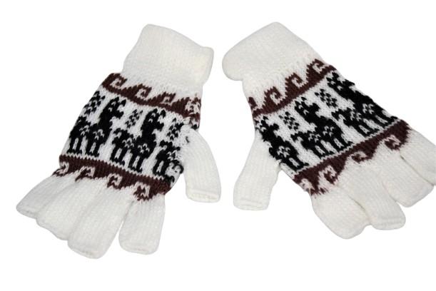 Load image into Gallery viewer, Alpaca Inca Patterned Fingerless Gloves
