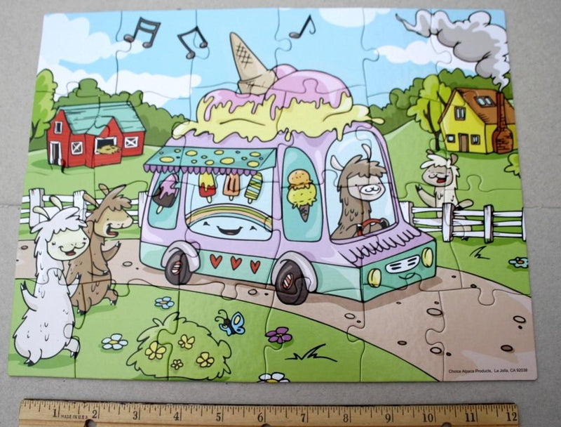 Load image into Gallery viewer, Alpaca Jigsaw Puzzle - Ice Cream Treat

