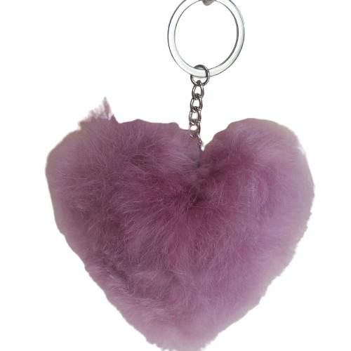 Load image into Gallery viewer, Alpaca Love Heart Shaped Fur Keychain
