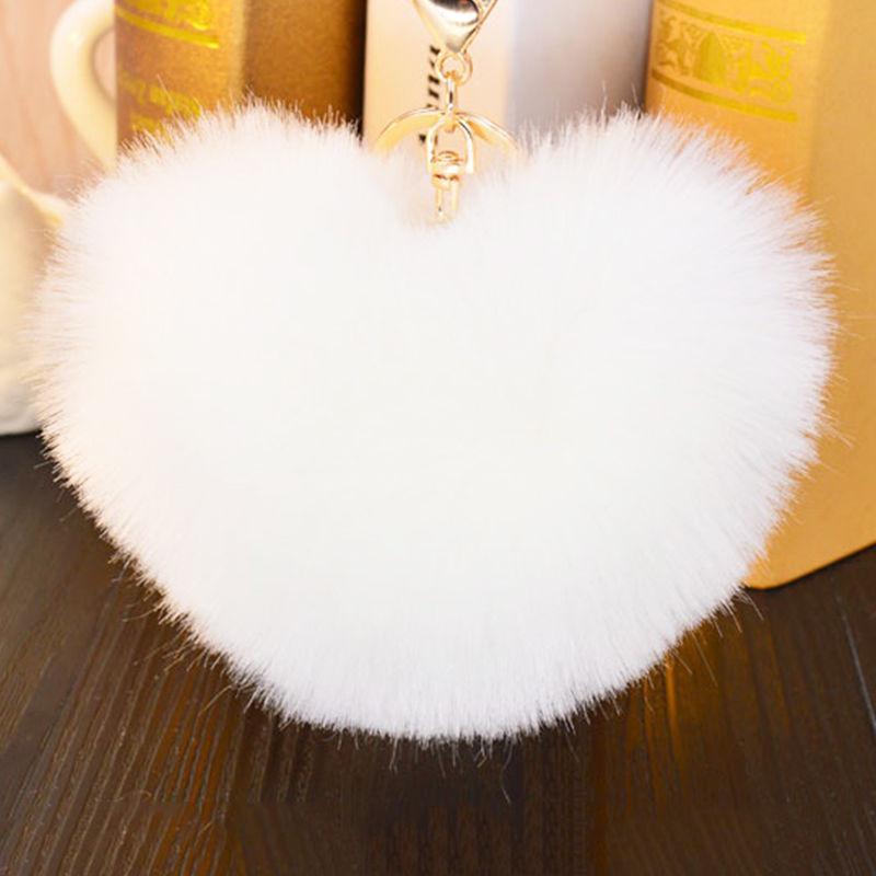 Load image into Gallery viewer, Alpaca Love Heart Shaped Fur Keychain
