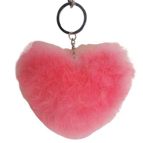 Load image into Gallery viewer, Alpaca Love Heart Shaped Fur Keychain
