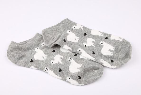 Load image into Gallery viewer, Alpaca Love No-Show Cotton Socks
