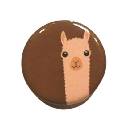 Load image into Gallery viewer, Alpaca Watching Button Pin
